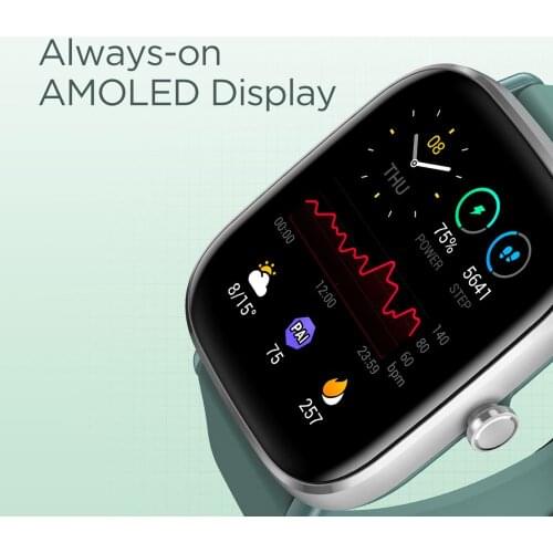 Global Version Amazfit GTS 2 Mini Smartwatch 1.55'' 301 ppi AMOLED Display 70+ Sports Modes Smart Watch For Android iOS Phone
