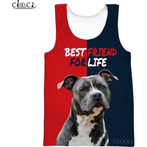 CLOOCL Gym Tank Tops Amstaff Best Friend for Life 3D Print Sleeveless Tanktop Men Women Streetwear Vest Fitness Drop Shipping
