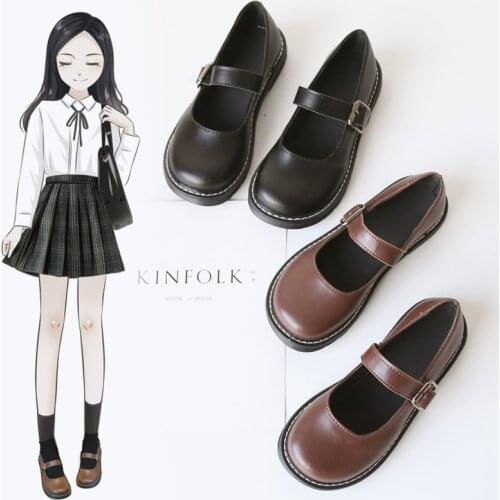 Jk uniform shoes cute shoes lo shoes soft sister Japanese retro Mary Jane shoes round head British small leather shoes women lol