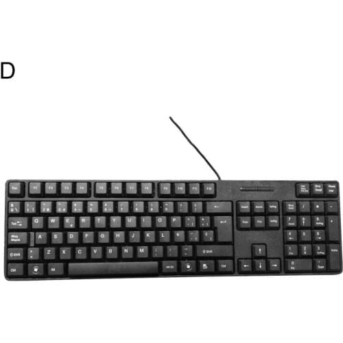 Universal Multi-language 104 Keys Ergonomic USB Wired Keyboard for Laptop PC