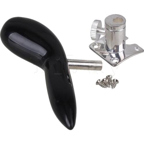 Yibuy Hand Holder Saddle Rest with 4 Screws Black for Bassoon Silver Plating Stem