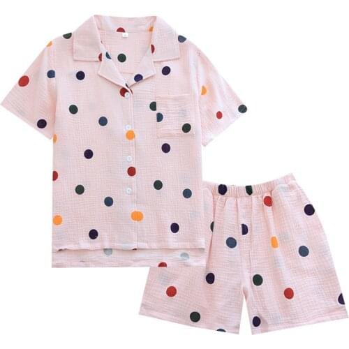 Womens Cotton Short-sleeved Shorts Night Suits for Women Matching Love Printed Loose Crepe Daily Wear Pj Sets for Women Pujama