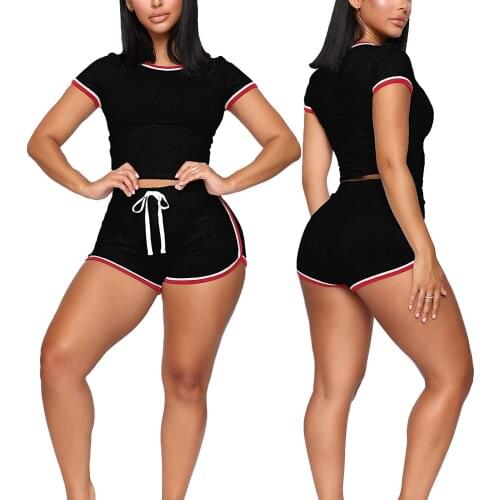 S-XXL Womens Casual 2 Piece Short Sleeve Outfits Sets Summer Sexy Active Tracksuits