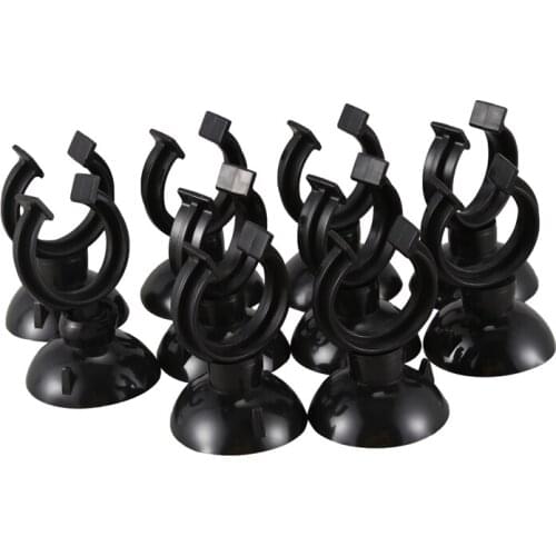 10 Pcs Black Suction Cup Holder 20mm Dia Tube Airline for Aquarium Retail