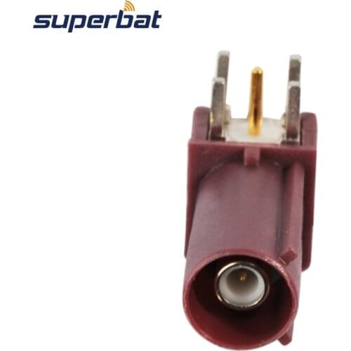 Superbat 10pcs Fakra Plug PCB Mount Right Angle RF Coaxial Connector for Violet Car GSM Cellular Phone