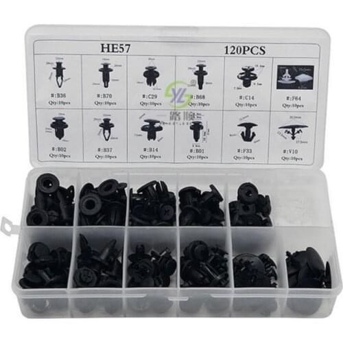 120pcs Boxed Buckle For Honda Motors Common Combination Buckle Nylon Rivet HE57