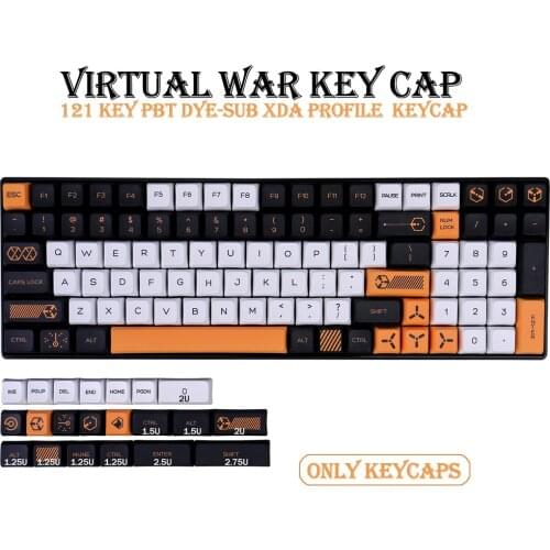 121 Key PBT Keycap XDA Profile DYE-SUB Personalized Virtual war Keycaps For Mechanical Keyboard Anne Pro 2/GK61