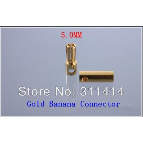 20pairs/Lot 5 5.0mm Gold Banana Connector Plug Set Gold Plated For ESC Battery Motor Good Quality Wholesale Brand New