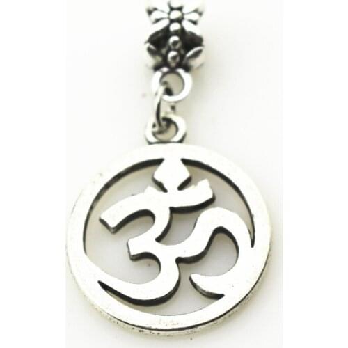 20pcs/lot Yoga symbol charms hanging charm big hole pendant beads fit pando bracelet diy jewelry dangle charms