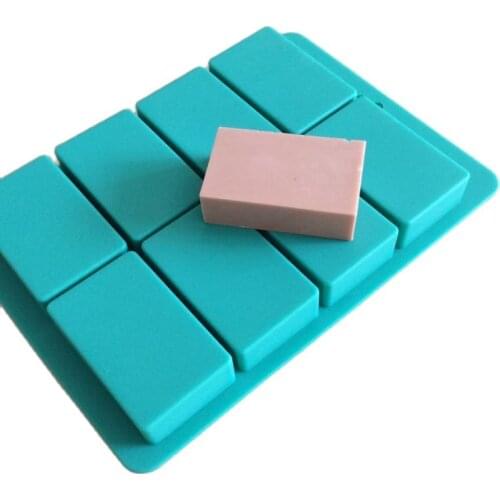 21.3*15.1*1.9cm 8-Cavity Plain Basic Rectangle Soap Mold Silicone Mould For Homemade Craft H032