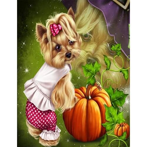 5d diy Diamond Painting cross stitch Full square Round diamond Embroidery Yorkshire Terrier wall sticker crafts home decor CV410