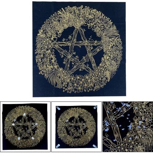 60cm Pentagram Tarot Play Cloth Board Game Fortune Telling Tarot Tablecloth Decor