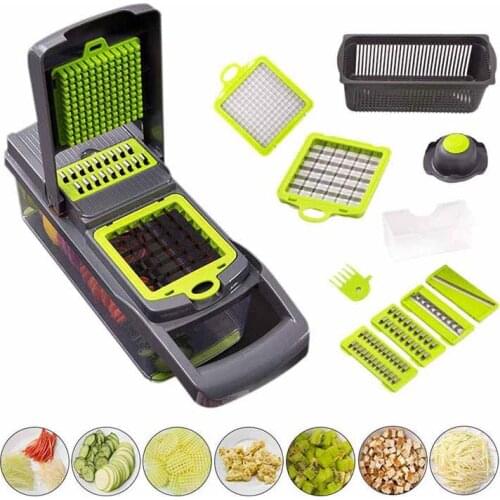 7 In 1 Multi-functional Vegetable Slicer Mandoline Slicer Kitchen Cutter Potato Masher Carrot Shredder Grater Tools