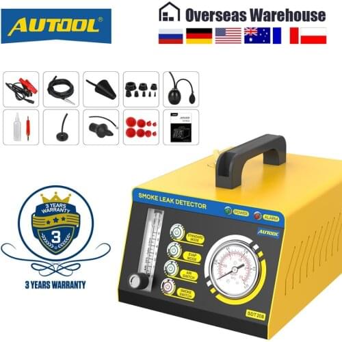 AUTOOL SDT208 Car Smoke Leak Detector EVAP System Tester for Turbochanged Vacuum Exhaust Cooling System Pipeline Leakage Tester