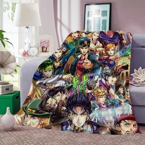 CLOOCL Anime JoJo Bizarre Adventure Flannel Blankets 3D Print Child Adult Quilt Throws Blanket Sofa Travel Teen Student Blanket