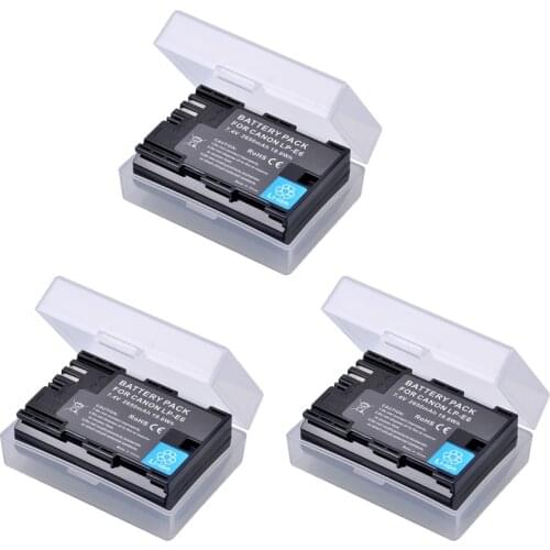3pc 2650mAh LP-E6 LPE6 LP E6 LP-E6N Rechargeable Camera Battery For Canon EOS 5DS R 5D Mark II 3 5D Mark III 6D 7D 60D 60Da 70D