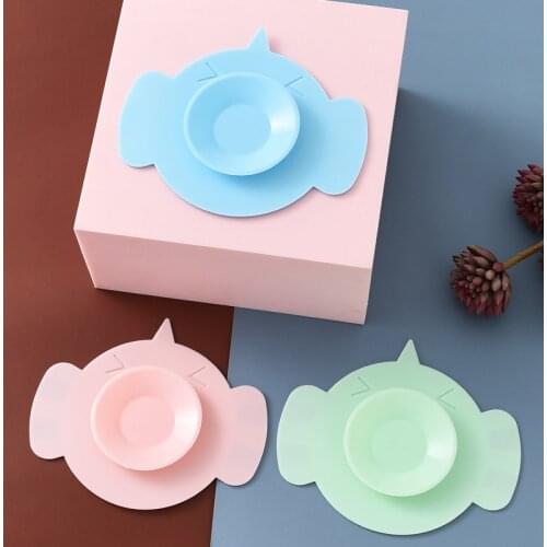 Baby Anti-tipping Double-sided Suction Cup Tableware Fixed Bowl Two-sided Suckers Pads Silicone Non-slip Mat Kids Eating Tool
