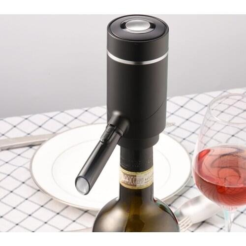 Electric Wine Decanter Dispenser Portable Wine Aerator Pourer Instant Pump One-Touch Automatic USB Fast Rechargeable