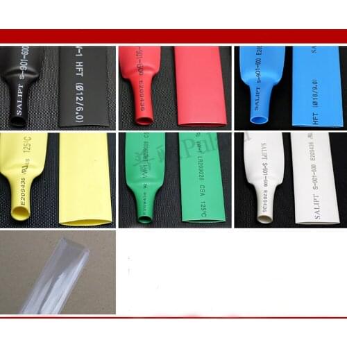 Φ16mm Heat Shrink Tubes Shrinkable Heatshrink Tubings Electrical Wire Sleeve 2:1 Black/White/Red/Green/Blue/Transparent/Yellow
