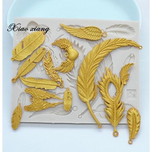 Feather Silicone Fondant Molds For Baking Cake Chocolate Baking Mold Cake Decoration Tools Kitchen Baking Accessories M1067