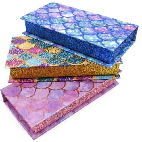 Eyelash Boxes Wholesale 6-100Pcs Fish Scale Box 3Styles With Tray Eyelash Packaging Box 3D Mink Lashes Pack