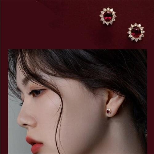 Liemjee Wholesale Sterling Silver Zircon Earrings All-Match Fashion Jewelry For Women Feature Namour Charm Gift All Seasons