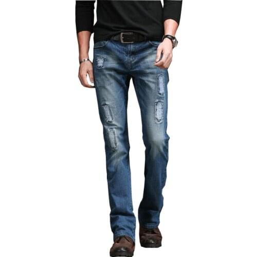 Jeans Men 2020 Spring and Summer New Mens Micro-horn jeans Korean version of the elastic Slim Denim pants More size 28-38