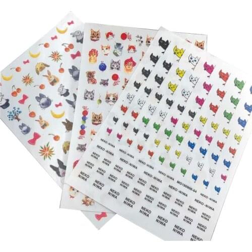 High Quality Cheap Price Japanese Style Nail Stickers Lovely Cat Paper Stickers for Nails Wholesale Fashion Nail Decals Gifts
