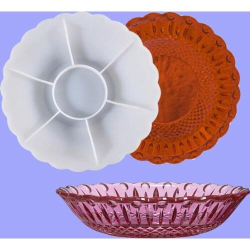 Newest Fruit Storage Plate Silicone Mould for Diy Handmade Epoxy Plaster Large Tray Dish Bowl Resin Molds Crafts Home Decoration