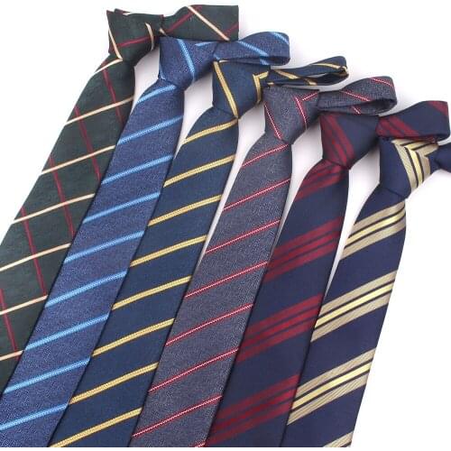 New Jacquard Striped Ties For Men Polyester Classic Neckties Mens Neck Ties 7cm Slim Tie Skinny Necktie For Wedding Party
