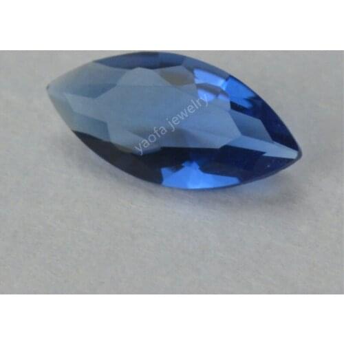 Wholesale 1.5x3~8x16mm 5A Dark Blue Color Sapphir-e Marquise Shape Cut Glass Gems Stone Loose Synthetic Glass Beads For Jewelry