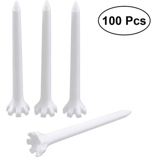 100pcs/Set 70mm Plastic Golf Tees Outdoor Sports Golf Tees Golf Training Equipment Golf Supplies Accessories For Golfer (White)