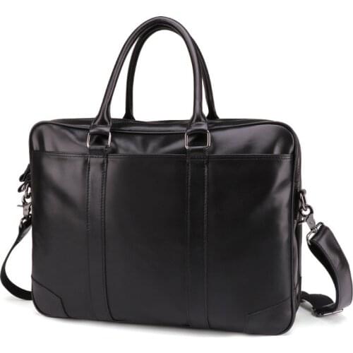 Bag Genuine Leather Briefcase Man Handbag 15.6 Inch Messenger Computer Package Business Laptop Male Shoulder Office Bags For Men