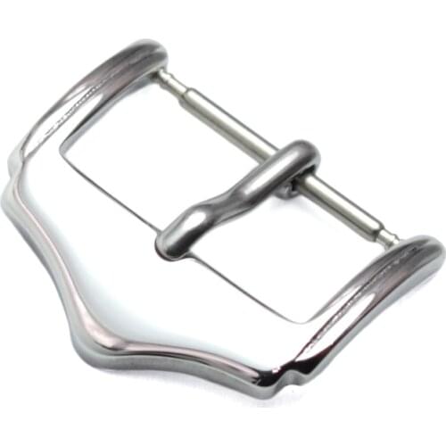 HENGRC 16 18 20 22mm Watch Buckle Silver Polished Stainless Steel Fashion Watchbands Strap Clasp Watch Accessories