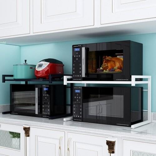 Microwave Oven Rack Carbon Steel Kitchen Supplies Stand Kitchenware storage Space Saving Shelf Kitchen Organizer Holder
