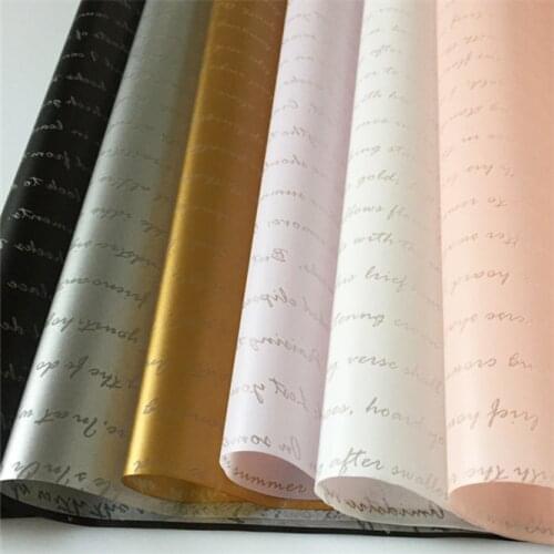 20pcs British style Waterproof Flower Wrapping Paper English Letters Flower Packaging Craft Papers Gift Wrapping Supply Decor