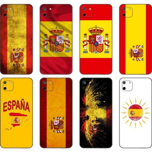 Black tpu Case For OPPO Realme C11 C20 C21 Case Back Cover Bumper Spain Spanish flag camp nou