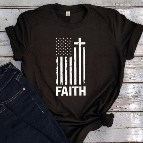 Faith Tshirt American Christian Shirt 4th of July Shirts for Men USA Tshirt American Flag Print Tee Independence Day Gifts T