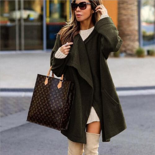 Jackets 2018 New Brand Women Ladies Knitted Long Cardigan Knitwear Long Sleeve Pockets Jumper Coat Jacket