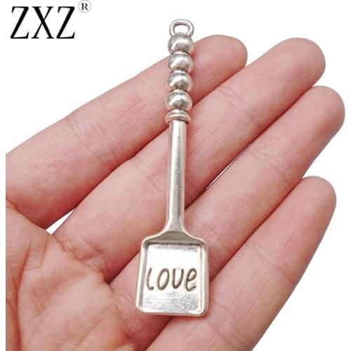 ZXZ 5pcs Large Spade Shovel Garden Tool Charms Pendants for Jewelry Making Findings 67x15mm