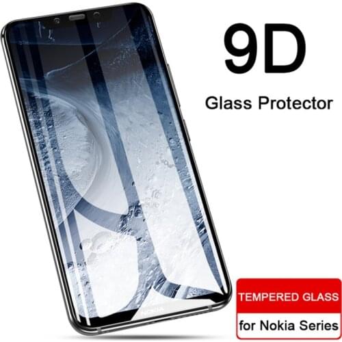 2pcs 9D Tempered Glass For Nokia 6.1 Screen Protector Case For Nokia 5.1 6.1 Plus 2 2.1 3 3.1 5 6 7 8 X5 X6 Protective Glas Film