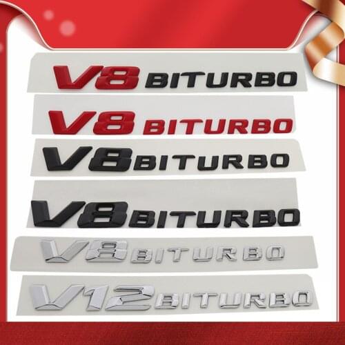 3D Premium V12 V8 BITURBO for W212 W213 E63s W205 C63s X253 Glc63s W166 C292 GLE63s car Fender trunk Decal Emblem Badge Sticker
