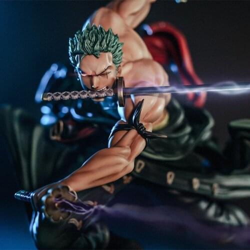 Anime One Piece Figures Roronoa Zoro Figur Three-knife Fighting Skill Zoro Action Figure PVC Gift for Children