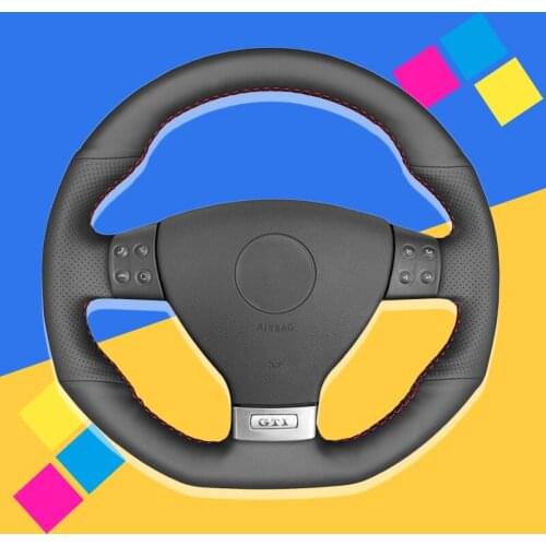 Auto Braid On The Steering Wheel Cover for Volkswagen Golf 5 Mk5 GTI VW Golf 5 R32 Passat R GT 2005 DIY Car Covers Car-styling