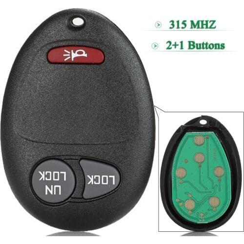 Bilchave 3 Buttons 315Mhz Remote Car key For Chevrolet Colorado Canyon H3 2006 2007 2008 2009 2010 L2C0007T