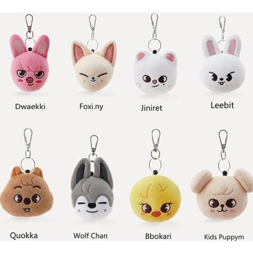 Skzoo Keychain Plush Keychain Toy Stray Kids Skz&Stay Stuffed Doll Idol Key Rings Accessories for Fans Collection and Gift