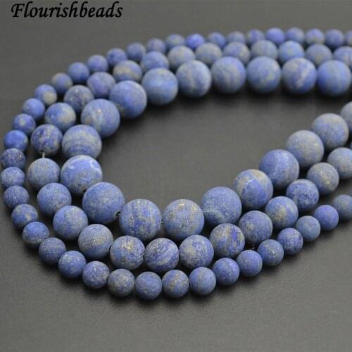 4mm~10mm Complete Natural Matte Lapis Lazuli Stone Smooth Round Loose Beads 5 Strands per lot Free shipping