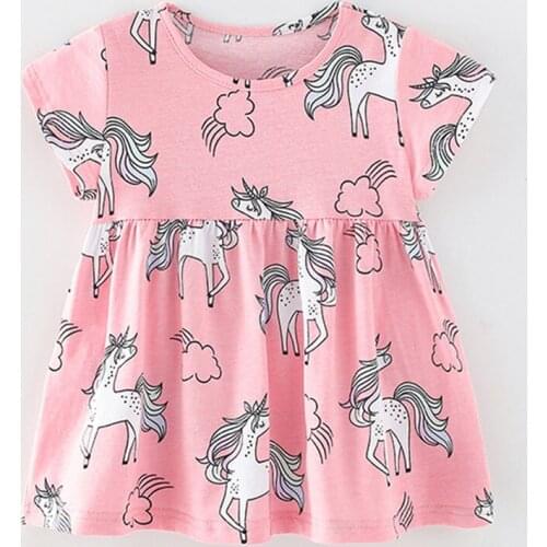 Children Kids Infant Princess Dresses for Girls Casual One-piece Dress Tee Brand Quality Cotton Cartoon Summer Baby Girl Clothes