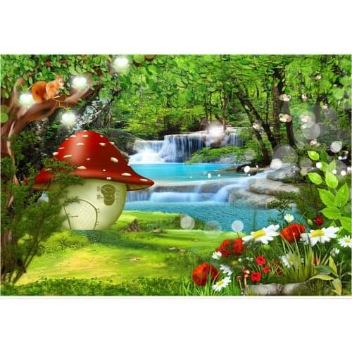 Custom photo wallpaper for walls 3 d murals Modern Cartoon childrens room fantasy forest decoration mural background wall paper