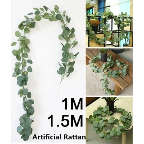 1M/1.5M Simulated Eucalyptus Artificial Plant Artificial InsRattan Livingroom Home Decor Festive Greenery Wedding Decoration